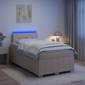 Boxspringbett mit Matratze Creme 120 x 190 cm Stoff