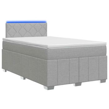 Boxspringbett mit Matratze Hellgrau 120 x 190 cm Stoff