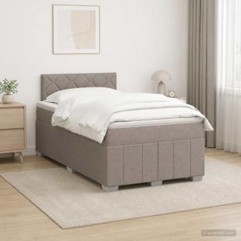 ARDEBO.de - Boxspringbett mit Matratze Taupe 120 x 190 cm Stoff