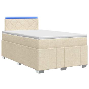 Boxspringbett mit Matratze Creme 120 x 190 cm Stoff