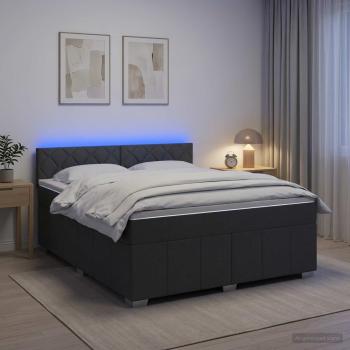 Boxspringbett mit Matratze Dunkelgrau 180 x 200 cm Stoff