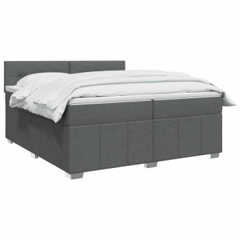 Boxspringbett mit Matratze Dunkelgrau 200 x 200 cm Stoff