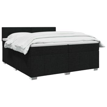 Boxspringbett mit Matratze Schwarz 200 x 200 cm Stoff