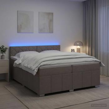 Boxspringbett mit Matratze Taupe 200 x 200 cm Stoff