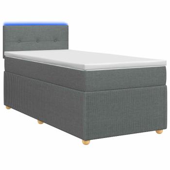 Boxspringbett mit Matratze Dunkelgrau 80 x 200 cm Stoff