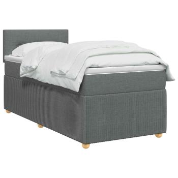 Boxspringbett mit Matratze Dunkelgrau 80 x 200 cm Stoff