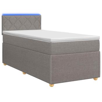 Boxspringbett mit Matratze mit Kopfteil Taupe 80 x 200 cm Stoff