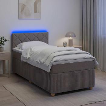 Boxspringbett mit Matratze mit Kopfteil Taupe 80 x 200 cm Stoff