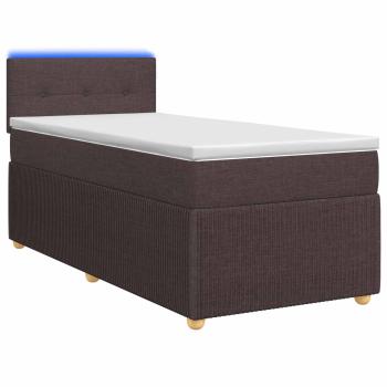 Boxspringbett mit Matratze Dunkelbraun 90 x 200 cm Stoff