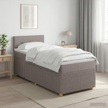 Boxspringbett mit Matratze Taupe 100 x 200 cm Stoff