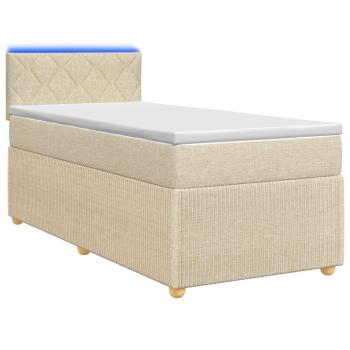Boxspringbett mit Matratze Creme 100 x 200 cm Stoff
