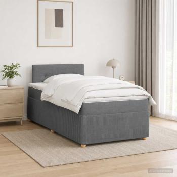 Boxspringbett mit Matratze Dunkelgrau 120 x 190 cm Stoff