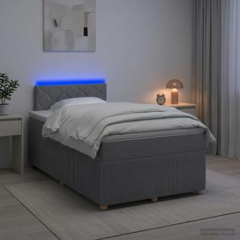 Boxspringbett mit Matratze Hellgrau 120 x 190 cm Stoff
