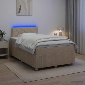 ARDEBO.de - Boxspringbett mit Matratze Creme 120 x 190 cm Stoff
