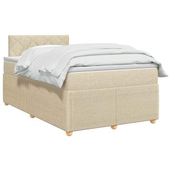 Boxspringbett mit Matratze Creme 120 x 190 cm Stoff