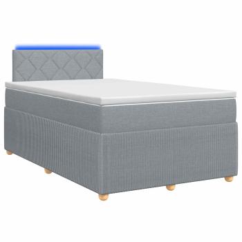 Boxspringbett mit Matratze Hellgrau 120 x 200 cm Stoff