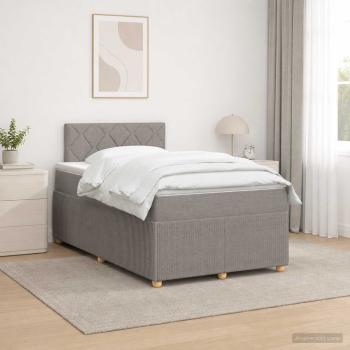 ARDEBO.de - Boxspringbett mit Matratze Taupe 120 x 200 cm Stoff
