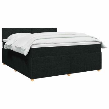 Boxspringbett mit Matratze Schwarz 140 x 190 cm Stoff