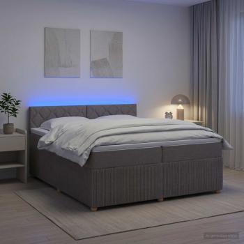 ARDEBO.de - Boxspringbett mit Matratze Taupe 200 x 200 cm Stoff