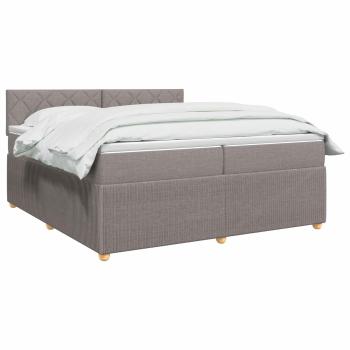 Boxspringbett mit Matratze Taupe 200 x 200 cm Stoff