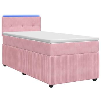 Boxspringbett mit Matratze mit Kopfteil Rosa 80 x 200 cm Samt