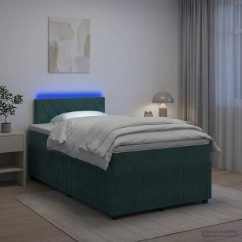 ARDEBO.de - Boxspringbett mit Matratze Dunkelgrün 120 x 190 cm Samt