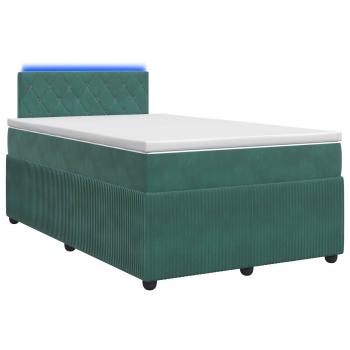 Boxspringbett mit Matratze Dunkelgrün 120 x 190 cm Samt