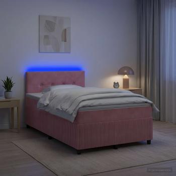 Boxspringbett mit Matratze mit Kopfteil Rosa 120 x 190 cm Samt