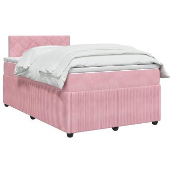 Boxspringbett mit Matratze mit Kopfteil Rosa 120 x 190 cm Samt