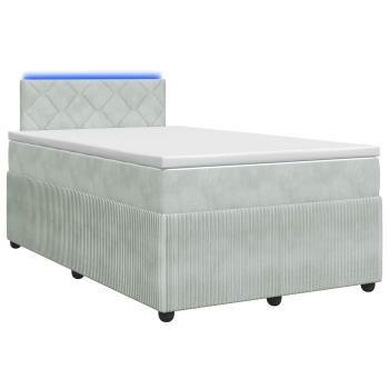 Boxspringbett mit Matratze Hellgrau 120 x 200 cm Samt