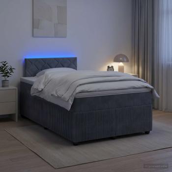 Boxspringbett mit Matratze Dunkelgrau 120 x 200 cm Samt