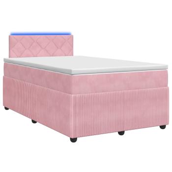 Boxspringbett mit Matratze mit Kopfteil Rosa 120 x 200 cm Samt
