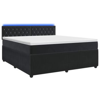 Boxspringbett mit Matratze Schwarz 140 x 190 cm Samt