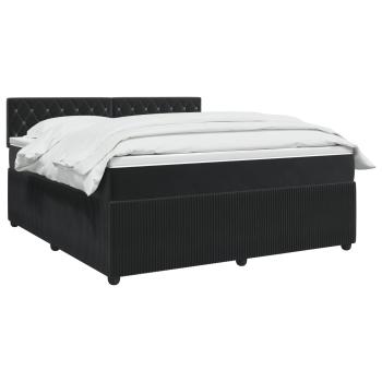 Boxspringbett mit Matratze Schwarz 140 x 190 cm Samt