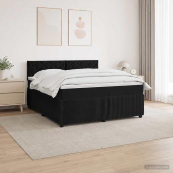 ARDEBO.de - Boxspringbett mit Matratze Schwarz 140 x 200 cm Samt
