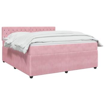 Boxspringbett mit Matratze mit Kopfteil Rosa 160 x 200 cm Samt