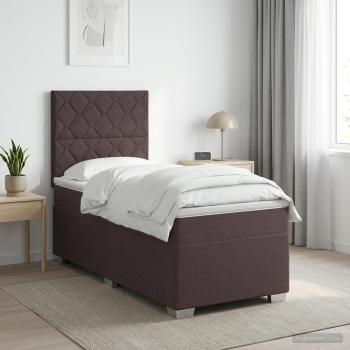 ARDEBO.de - Boxspringbett mit Matratze Dunkelbraun 80 x 200 cm Stoff