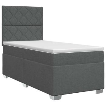 Boxspringbett mit Matratze Dunkelgrau 90 x 200 cm Stoff