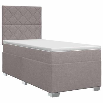 Boxspringbett mit Matratze mit Kopfteil Taupe 90 x 200 cm Stoff