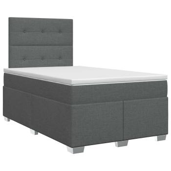 Boxspringbett mit Matratze Dunkelgrau 120 x 190 cm Stoff