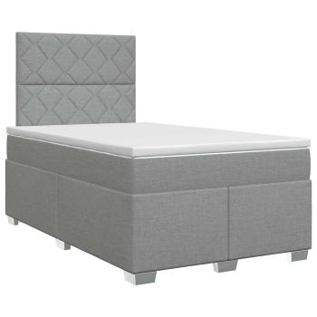 Boxspringbett mit Matratze Hellgrau 120 x 190 cm Stoff