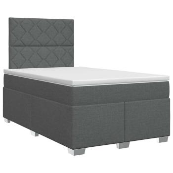 Boxspringbett mit Matratze Dunkelgrau 120 x 190 cm Stoff