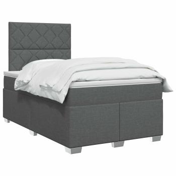 Boxspringbett mit Matratze Dunkelgrau 120 x 190 cm Stoff
