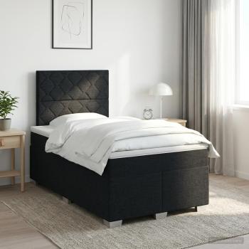 ARDEBO.de - Boxspringbett mit Matratze Schwarz 120 x 190 cm Stoff