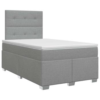 Boxspringbett mit Matratze Hellgrau 120 x 200 cm Stoff