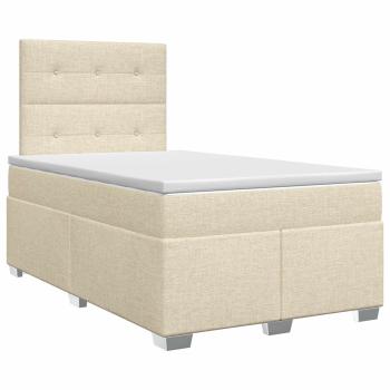 Boxspringbett mit Matratze Creme 120 x 200 cm Stoff