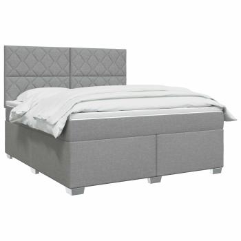 Boxspringbett mit Matratze Hellgrau 160 x 200 cm Stoff