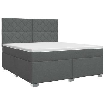 Boxspringbett mit Matratze Dunkelgrau 160 x 200 cm Stoff