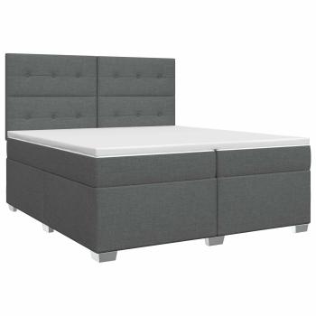 Boxspringbett mit Matratze Dunkelgrau 200 x 200 cm Stoff