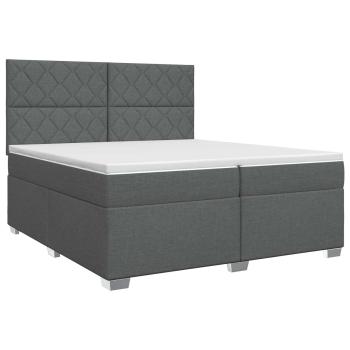 Boxspringbett mit Matratze Dunkelgrau 200 x 200 cm Stoff